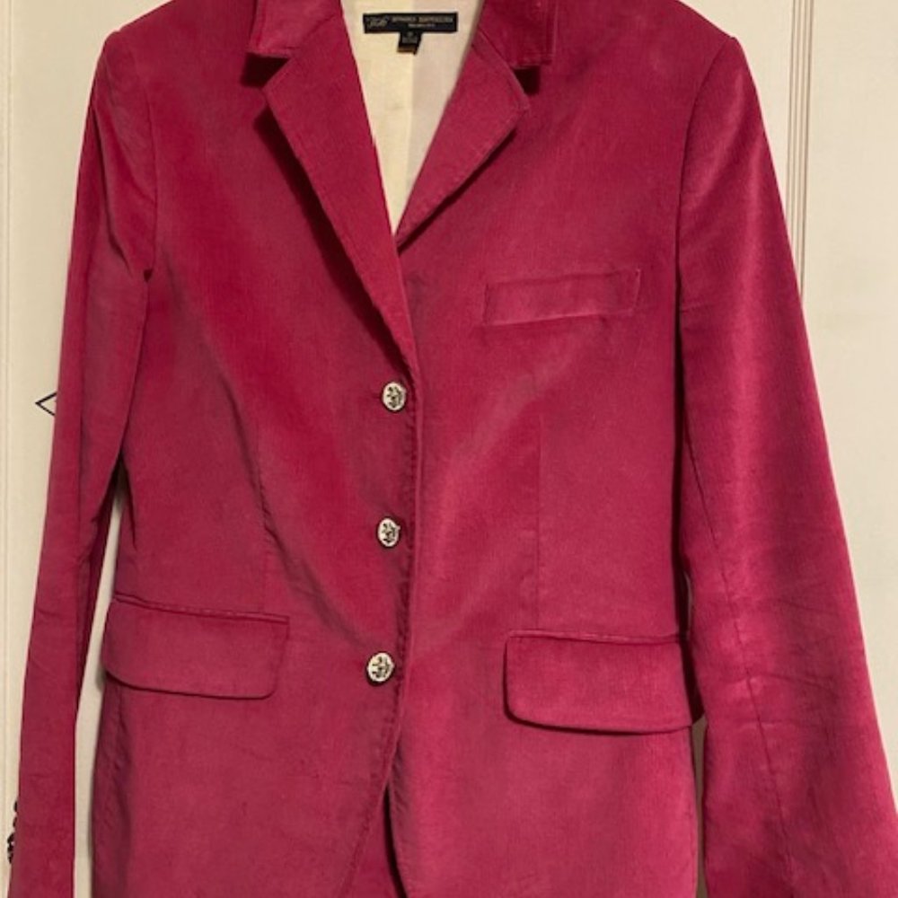 Women's Stretch fitted Corduroy Jacket Fleece button. Size 8 (M). Milano Fit.